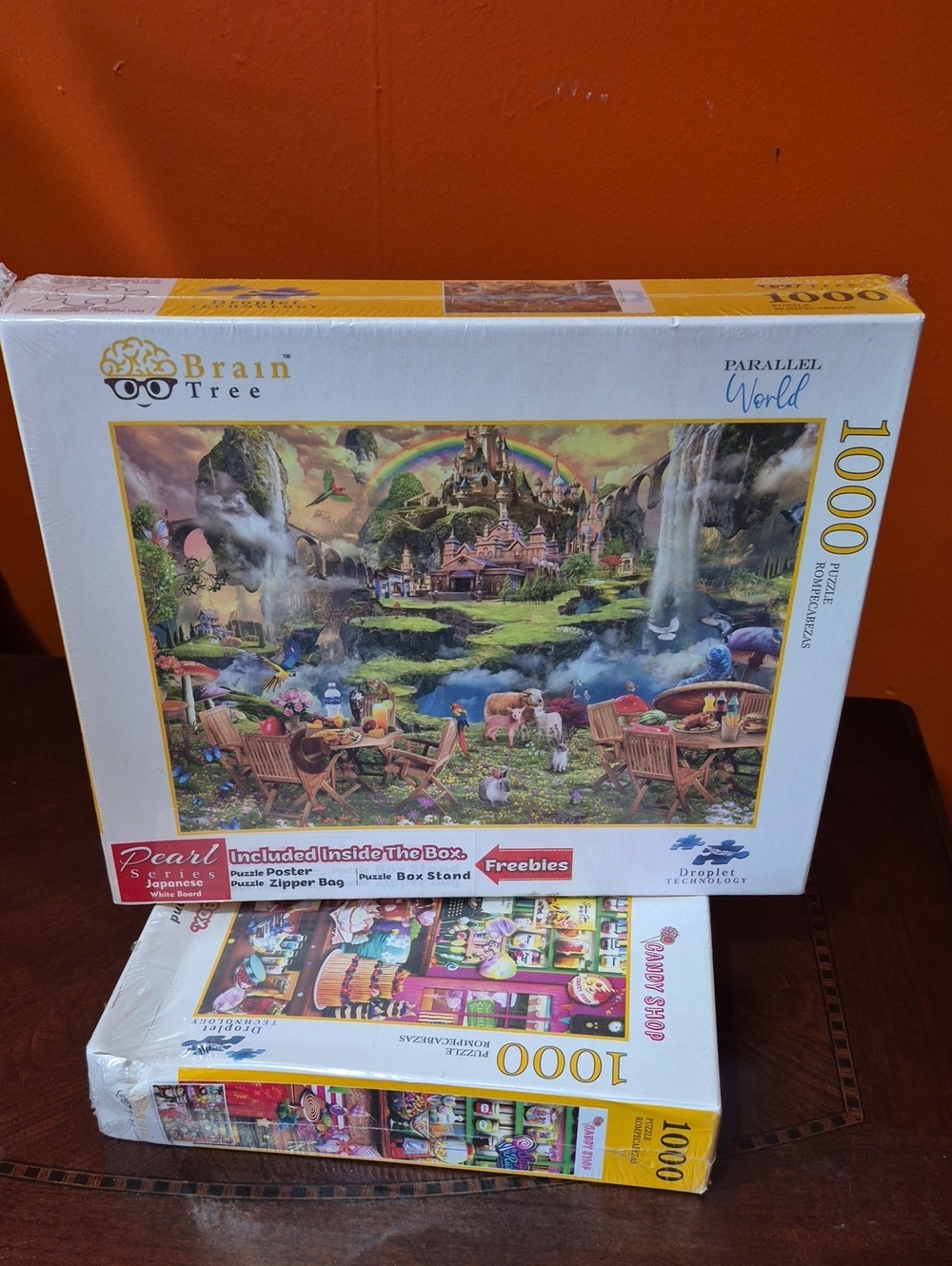 1000-Piece Puzzle - White Box with Colorful Fantasy Scene